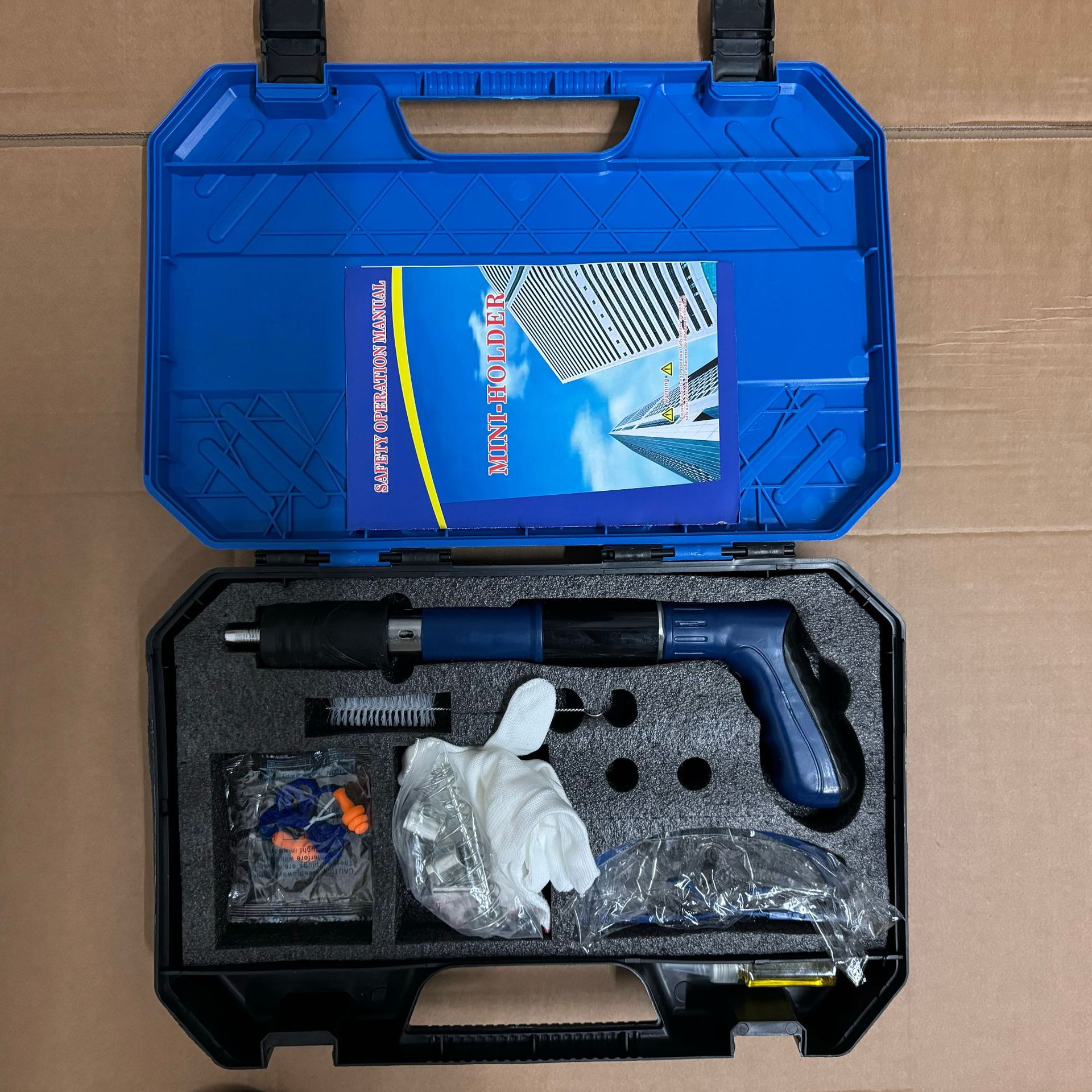 蓝色射钉枪消音打钉器吊顶工具迷你炮钉枪 水电安装家用小型打钉