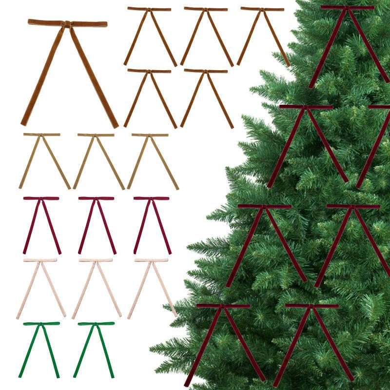 Cross-border Velvet Ribbon Christmas Wreath Bow Gift Bow Home Christmas Tree Decoration Hanging Pendant