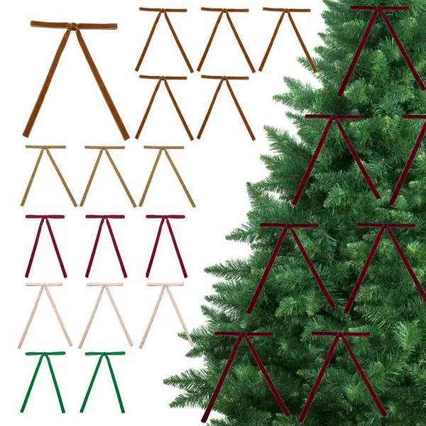 Cross-border Velvet Ribbon Christmas Wreath Bow Gift Bow Home Christmas Tree Decoration Hanging Pendant
