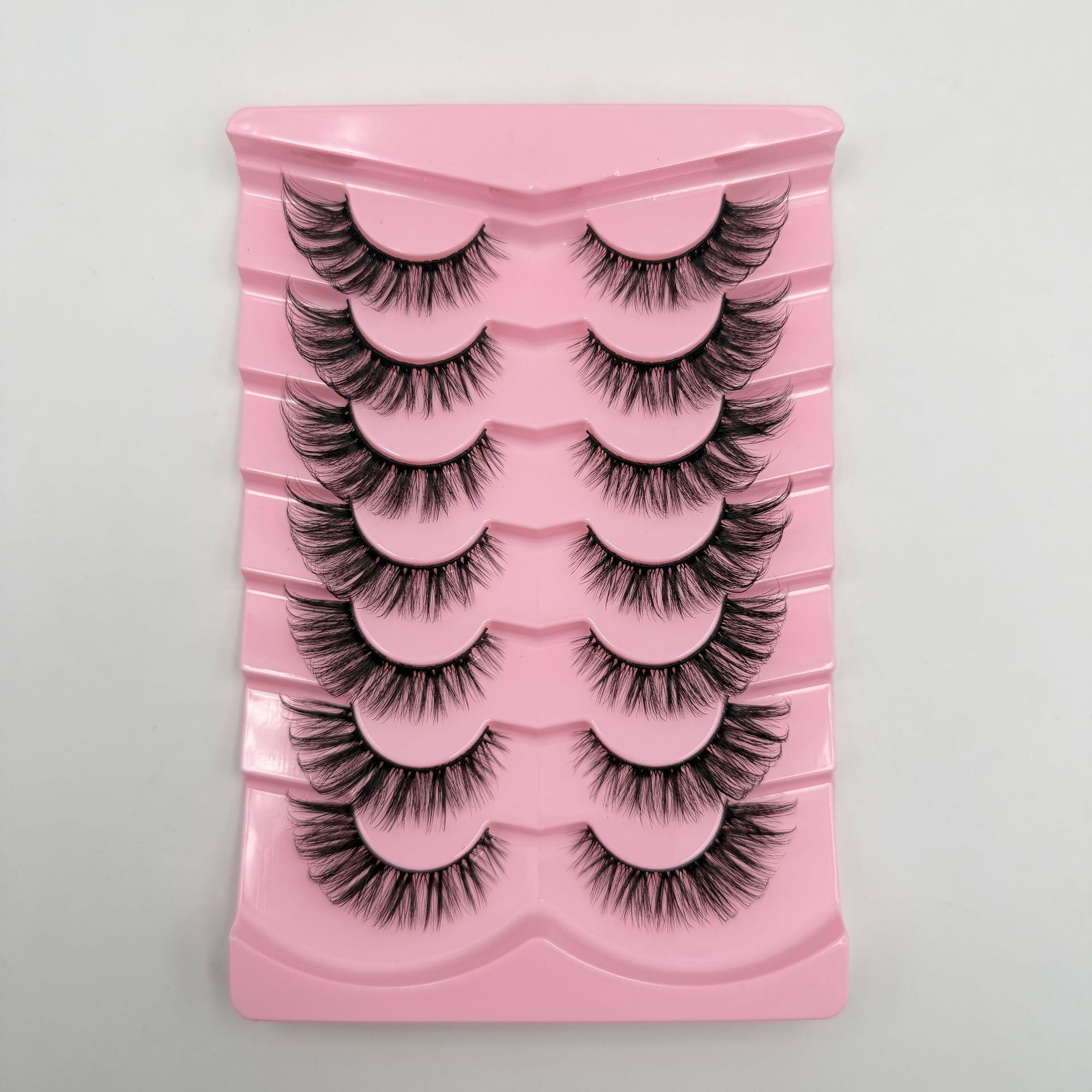 Explosiones transfronterizas de 7 pares de ojos de zorro, pestañas falsas, pestañas gruesas, pestañas de gato, pestañas falsas, pestañas alargadas, pestañas falsas