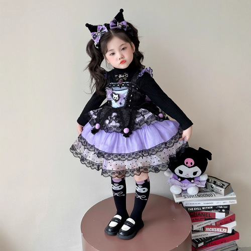 Children's Kuromi Princess Dress Summer 2025 New Arrival Girls' Puffy Skirt Birthday Dress Lolita Dress