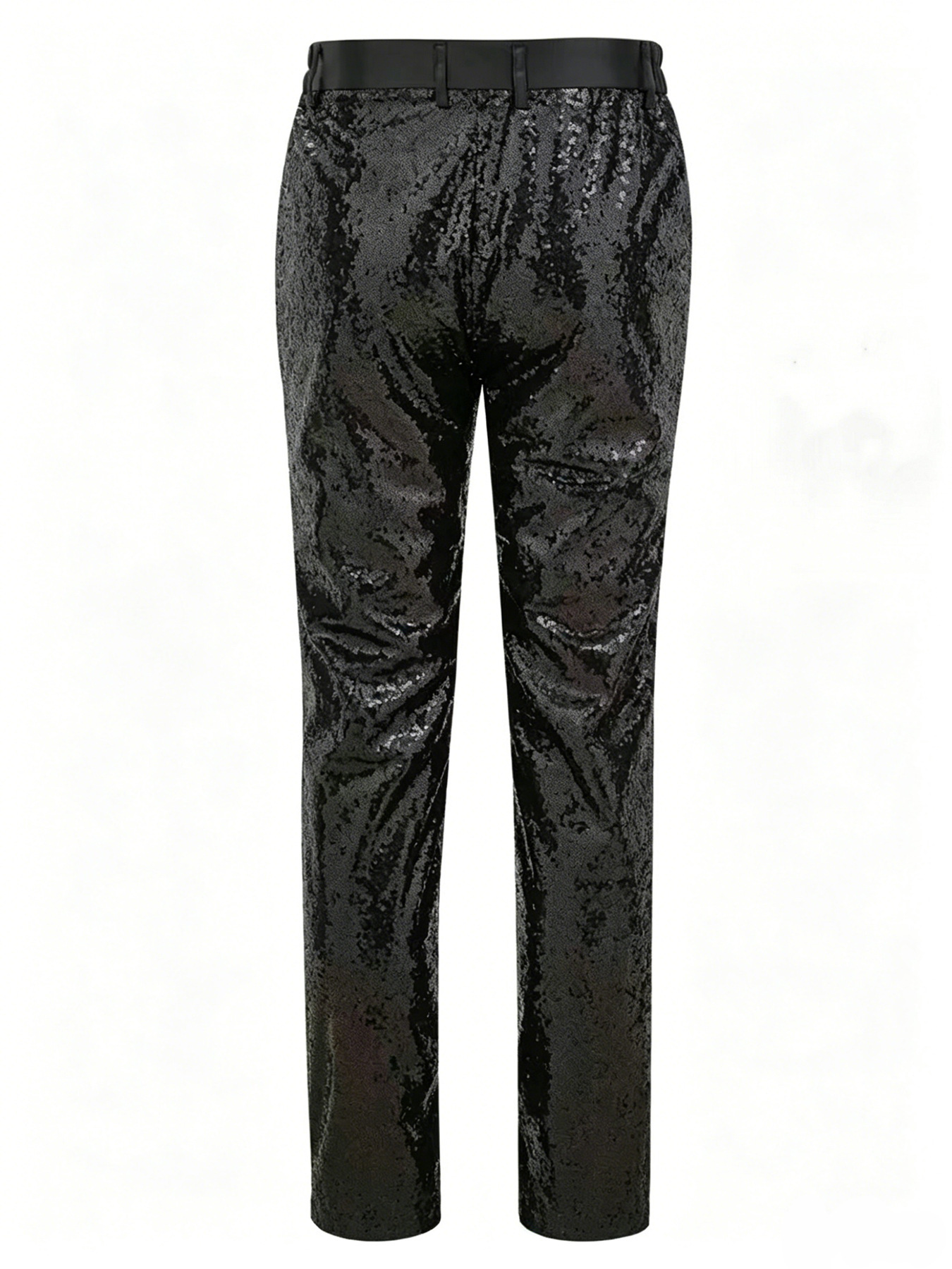 Slim Fit Sequin Suit Trousers For Men Sparkling Party Pants_voghion.com