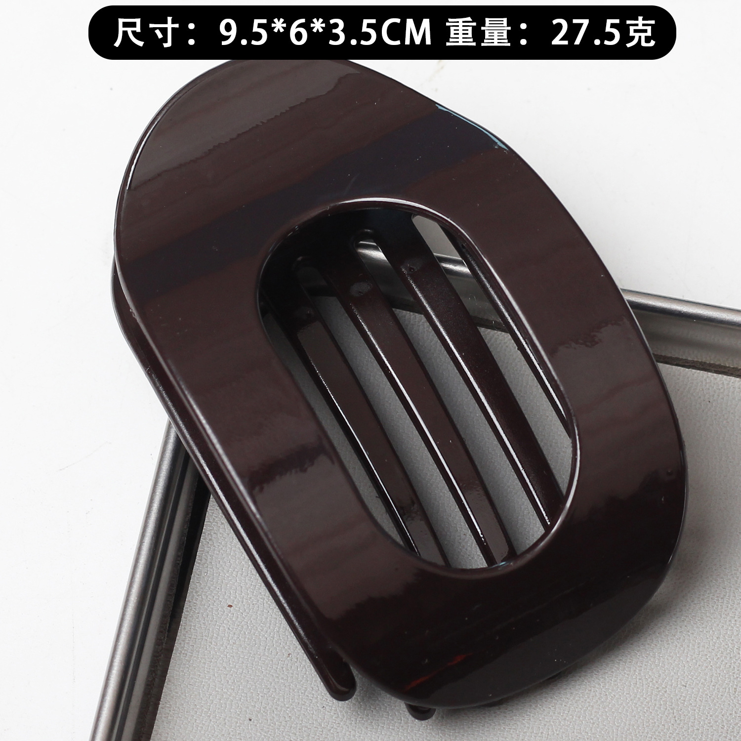 Nuevo material transfronterizo de PC plano elíptico clip de cabello de la cabeza trasera rascar el cabello de la cabeza curva temperamento arco clip de tiburón adornamiento para el cabello image 14