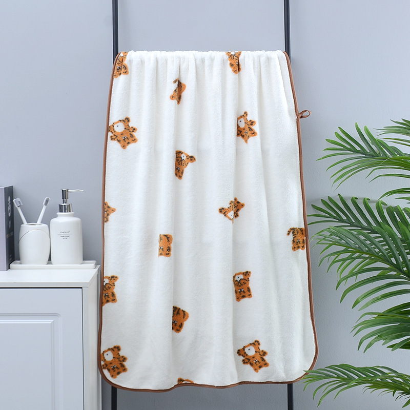 Cross border printing Tiger cheap bath towel 70*140 dry hair cap bathrobe double sided printing Tiger gift Zodiac