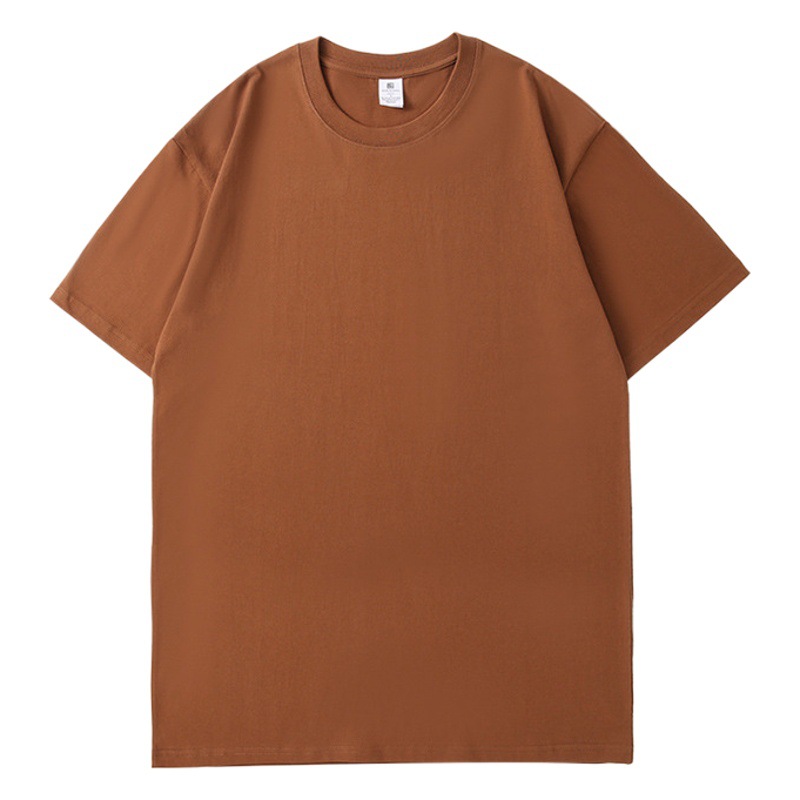 Algodón peinado gota-hombro ropa de trabajo de manga corta cuello redondo superior publicidad personalizada camiseta logotipo personalizado