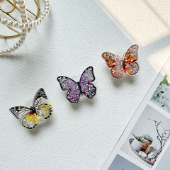 星月亮片蝴蝶流沙手機氣囊支架背貼可伸縮ins風日系韓國看劇追劇