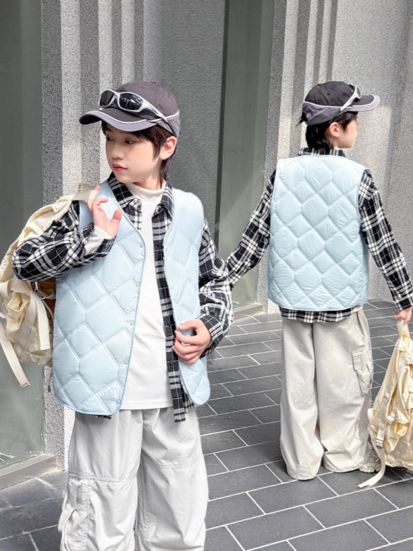 外贸秋冬新款校服神器保暖背心男女宝宝加厚中大童加绒坎肩马甲|undefined