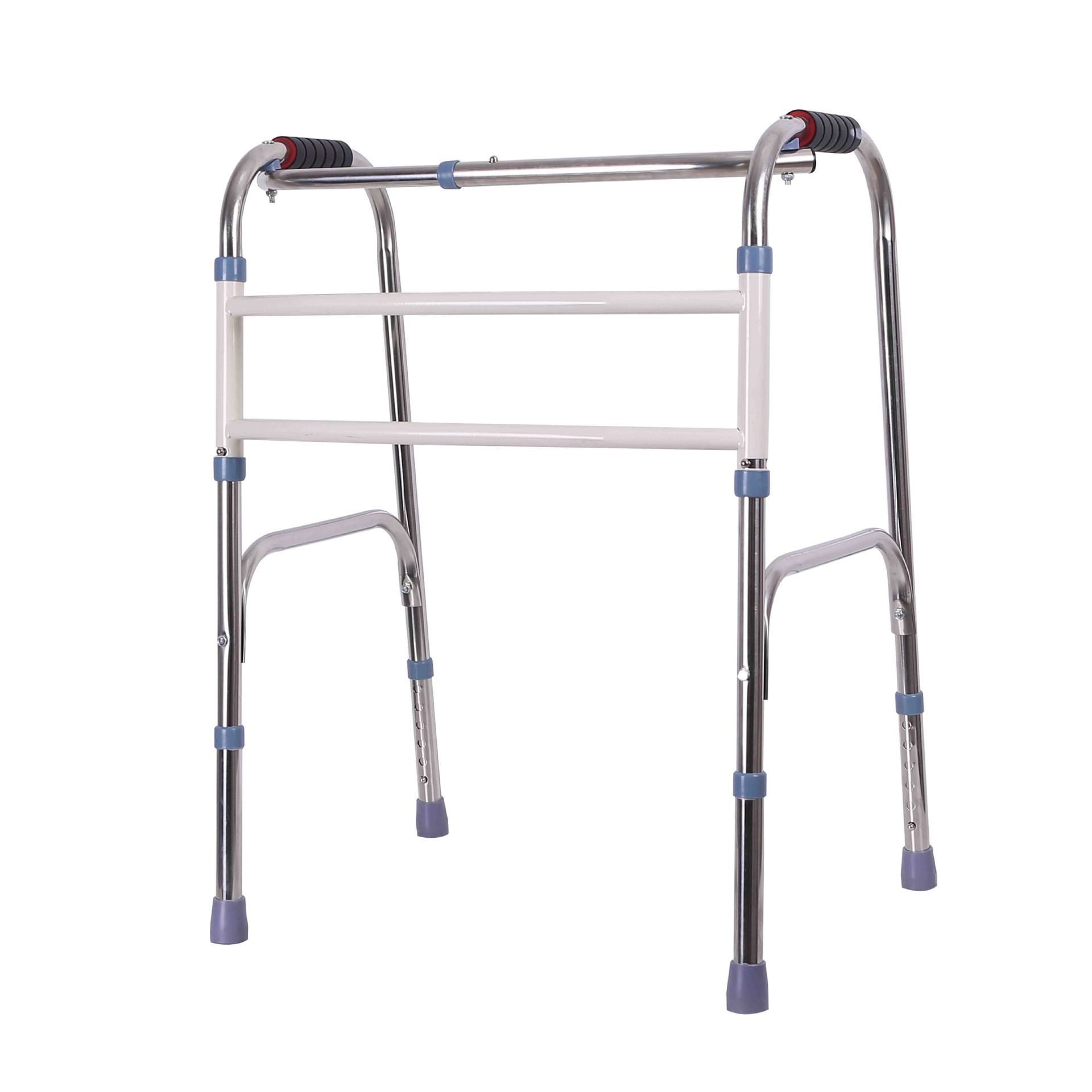 Andador Plegable de Rehabilitación de Acero Inoxidable Auxilio para Caminar para Personas con Movilidad Reducida