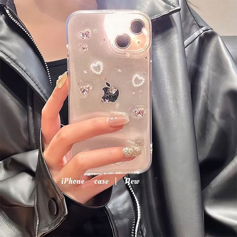 Mist Peach Heart Iphone17Promax/16/15 Protective Case 14Plus Apple 13/12 Mobile Phone Case 11/XS