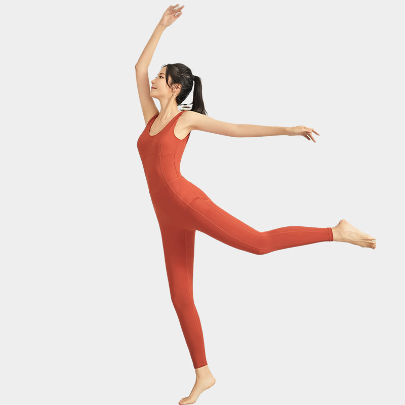 加工定制瑜伽服女春 连体健身衣 专业带胸垫气质显瘦舞蹈服连体衣