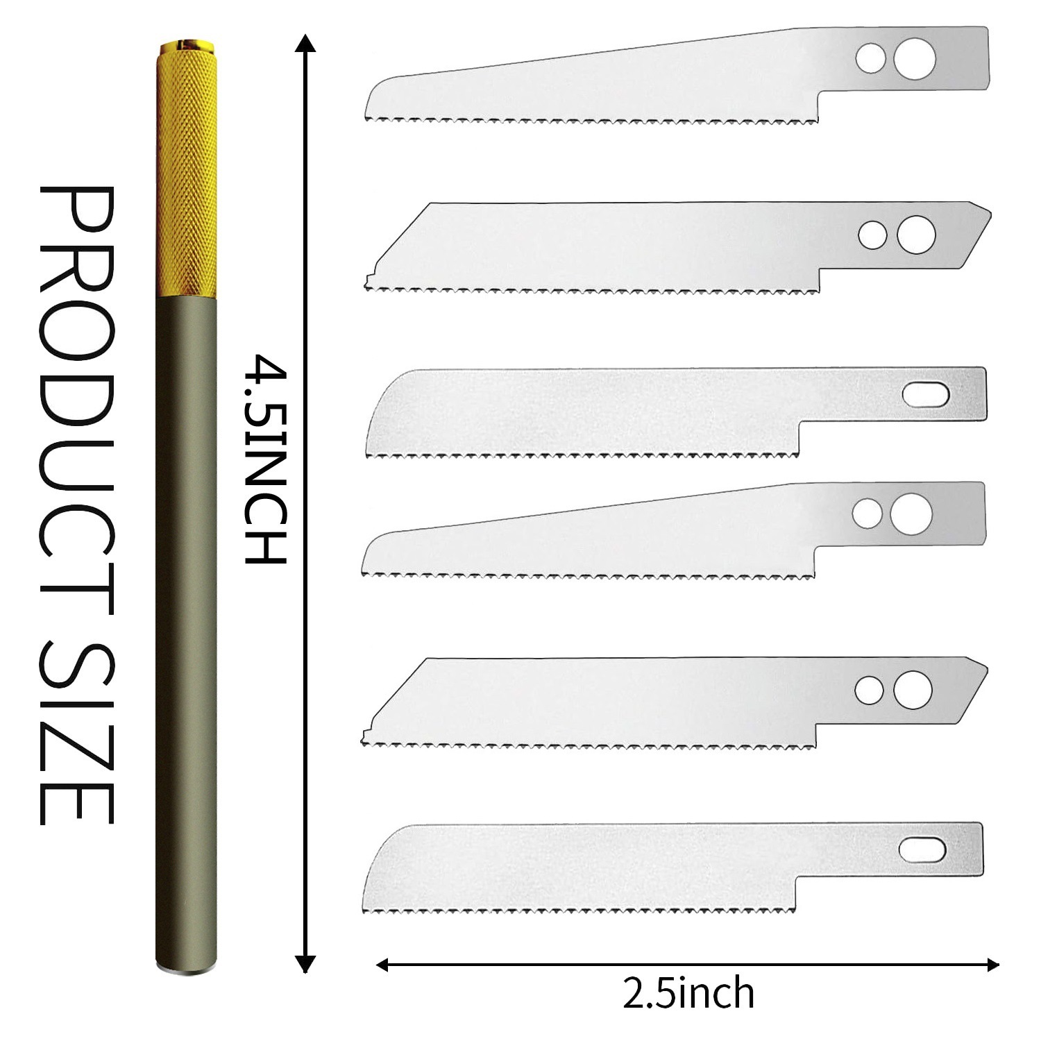 迷你手锯模型工艺工具，带6片刀片
