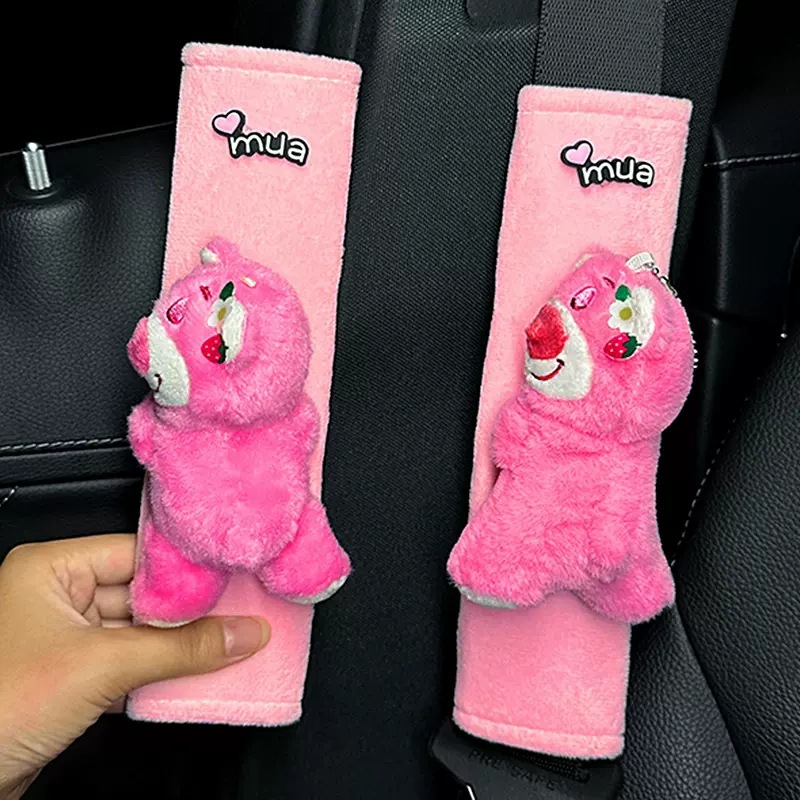Protector de Hombro de Peluche para Cinturón de Auto de Terciopelo de Cristal, Anti-estrangulamiento, para Automóvil