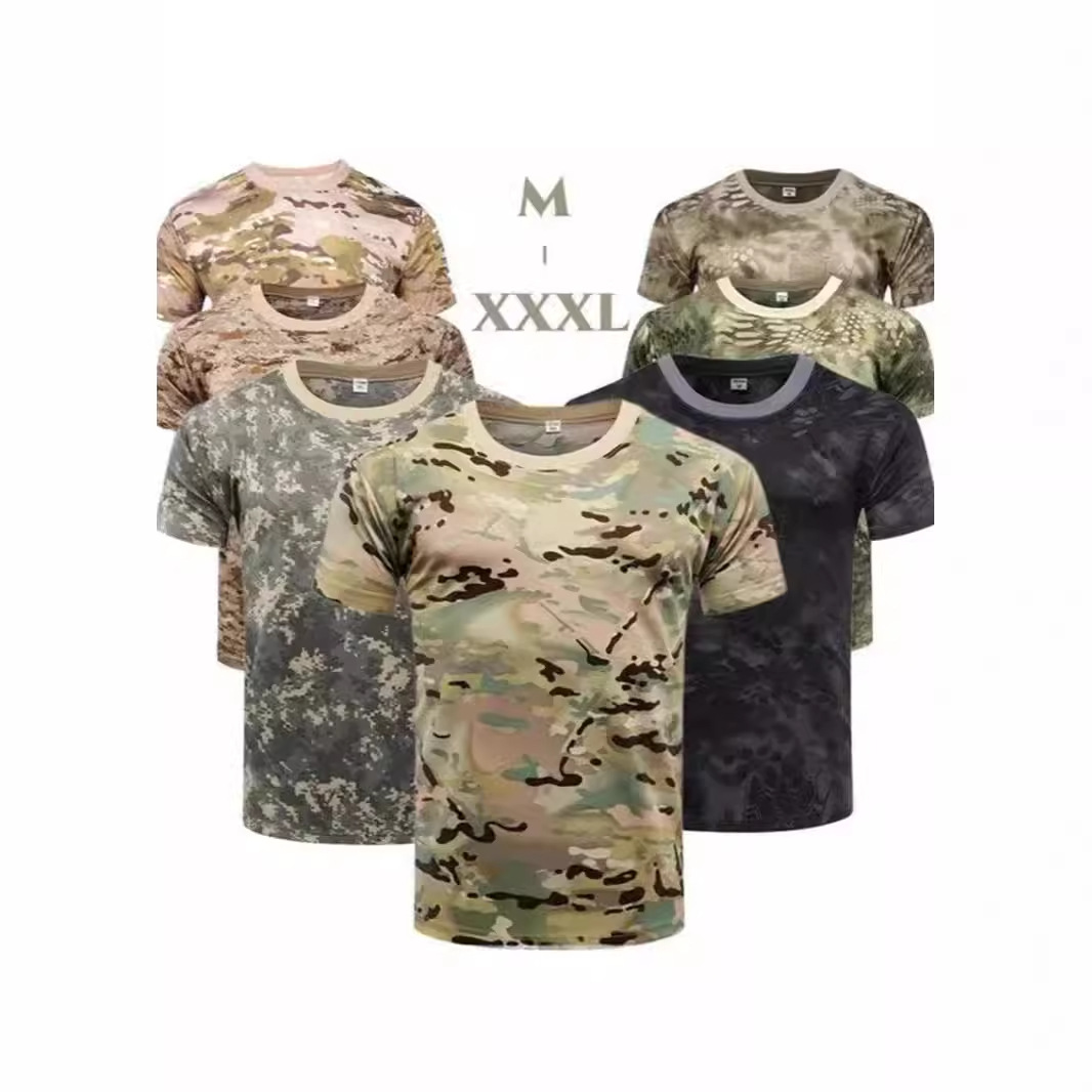 Camouflage summer quick dry sports travel tactics T-shirt for…