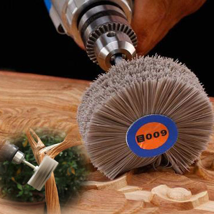 Seda transparente de molienda esférica cabeza de flor de nylon molienda de seda muebles de palo de rosa talla de madera ranura de pulido cabeza de molienda talla de raíz con mango