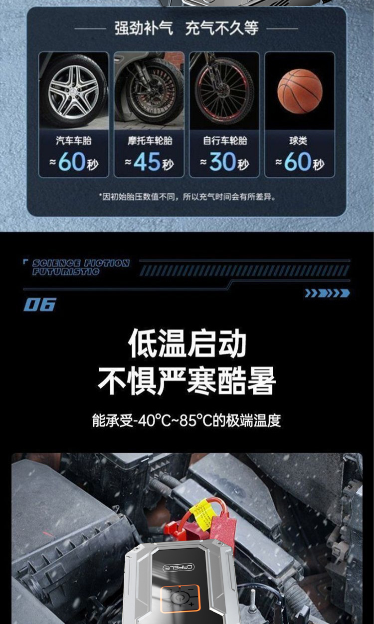 Kafeila Cross-Border Best-Selling Portable Car Emergency Starting Power Supply Multi-Functional Car Jump-Starting Smart All-In-One Device