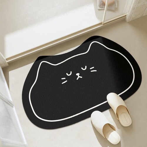 Cute cartoon diatom mud floor mat, toilet absorbent and quick-drying foot mat, bathroom wear-resistant door mat, bathroom non-slip mat