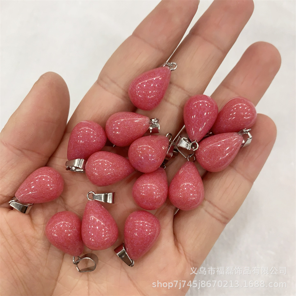 13*18mm ronda gota de agua colgante amatista natural Ojo de Tigre colgante de Piedra DIY pendientes collar de accesorios de la joyería al por mayor