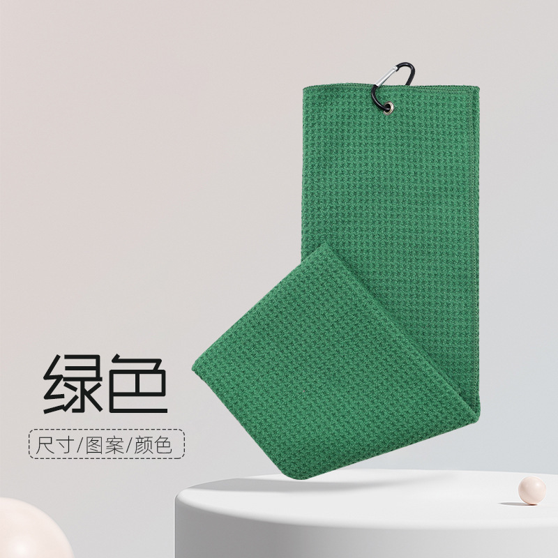 ゴルフタオル三つ折りスポーツ超細繊維ワッフル磨きボールタオルパイナップルプリント刺繍ロゴ|undefined