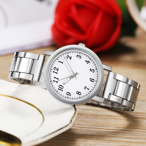 Factory direct sales women's steel band men's watches women's watches quartz watches men's couple's watches a pair of gift watches