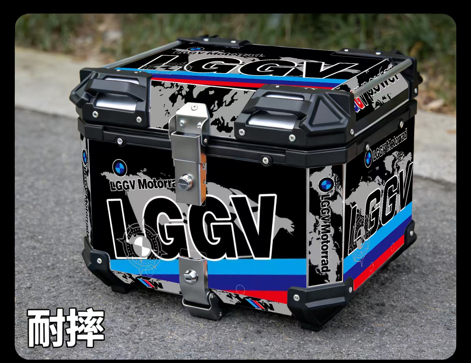 Customized Motorcycle Tail Box, Aluminum Alloy, Large Capacity 36L/45L, Rounded Corners, Retro Style, Universal Quick-Release for Electric Vehicles