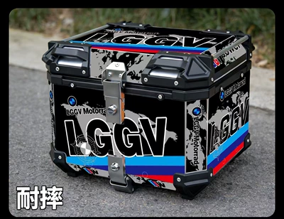 Motorcycle trunk – Alloy, Large Capacity 36L/45L, Rounded - 36l-blue-lggv-installation-accessories-quick-release-base