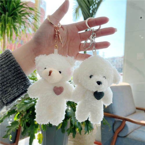 Soft Blush Bear Pendant Cute Baby Bear Teddy Bear Plush Doll Doll Bag Accessory Keychain