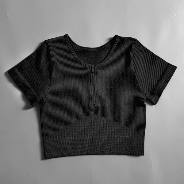 Black, with short sleeve