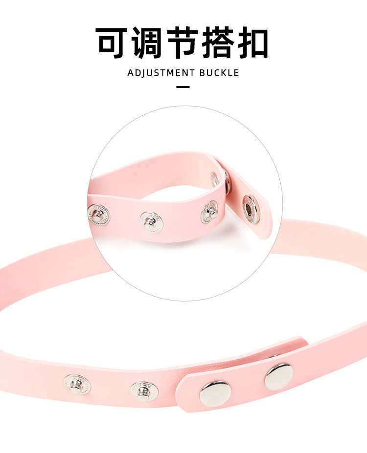 Silicone Leg Ring with Lace Bow Collar Bracelet, Black Adult Intimates Accessory — detail image 23