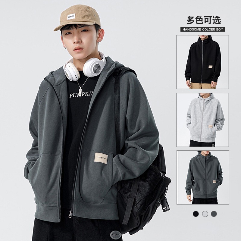 Men's heavyweight hooded jacket, 2026 autumn/winter new collection, loose and casual style, suitable for young and middle-aged men, cardigan sweatshirt Men's heavyweight hooded jacket, 2026 autumn/winter new collection, loose and casual style, suitable for young and middle-aged men, cardigan sweatshirt