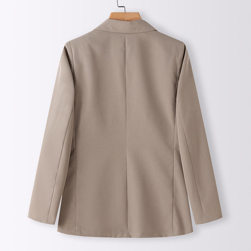 TikTok khaki suit jacket for women, petite size, trendy street fashion, Korean style casual suit set
