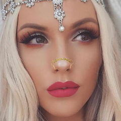 Stainless steel love nose clip nose chain fake nose ring nose chain nose chain Amazon new product