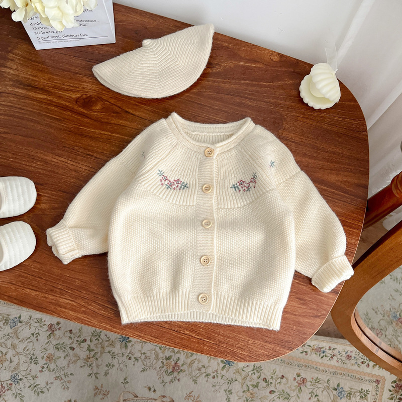 Girls Sweater Knitted Cardigan Autum Clothing 2025 New Style Baby Outwear Kidsren Princess Woolen Clothes Autum