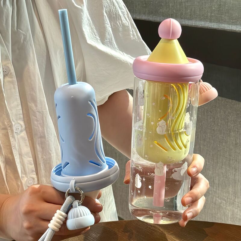 水杯女生高颜值塑料杯创意可爱夏季水杯大容量吸管杯食品级PC材质|undefined