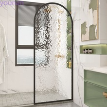 l极窄淋浴房卫浴不锈钢拱形半隔断浴室卫生间长虹水纹玻璃干湿分