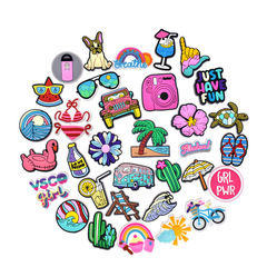 カラフルな夏シリーズ靴バックル取り外し可能な下駄アクセサリー diy ガーデンシューズ装飾靴アクセサリー靴の花卸売