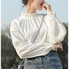 Spring shirt, white long-sleeve, top