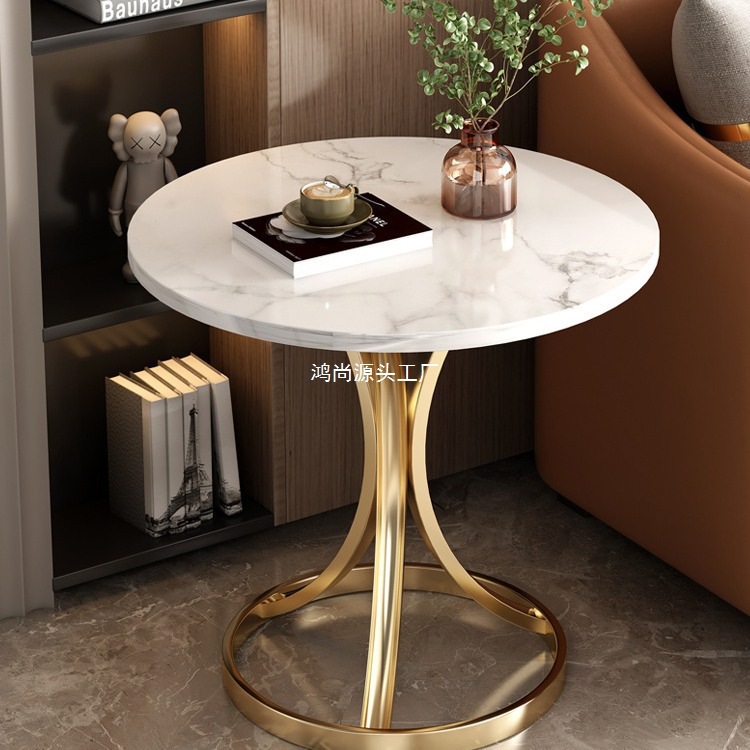 Sofa Side Table, Light Luxury Living Room, Household Movable Small Coffee Table, Balcony Small Round Table, Simple and Creative Bedside Table