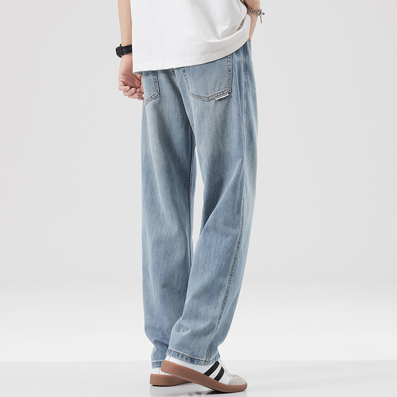 Spring and Summer 2025 Explosions Tencel Lyocell American-style High Street Loose Trendy Brand Straight All-match Jeans