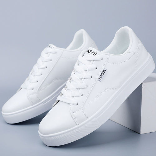 Korean style versatile white sneakers for men, new trendy sneakers for men, board shoes for men, fashionable flat shoes for middle school students, men's trendy shoes