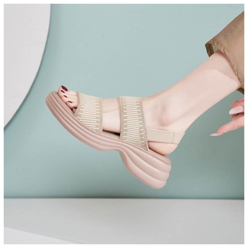 Dép sandal nữ đế dày quai chữ V mùa hè chống trượt — Màu đen, Màu xám, Màu mơ chi tiết 14