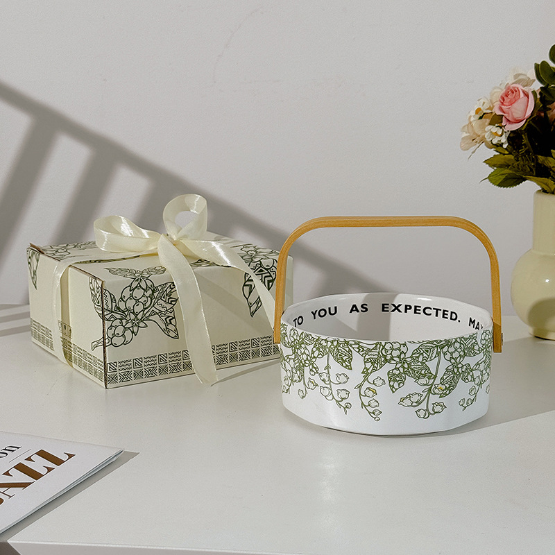 Taza de Café y Plato de Postre de Cerámica de Estilo Retro Original de Diseño Colaborativo de Fabricante 2025, con Diseño de Acuarela Moderno