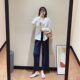 Pleated 2024 new color is so beautiful! Japanese straight pleated pants slim wide leg pants cropped casual pants women's clothing