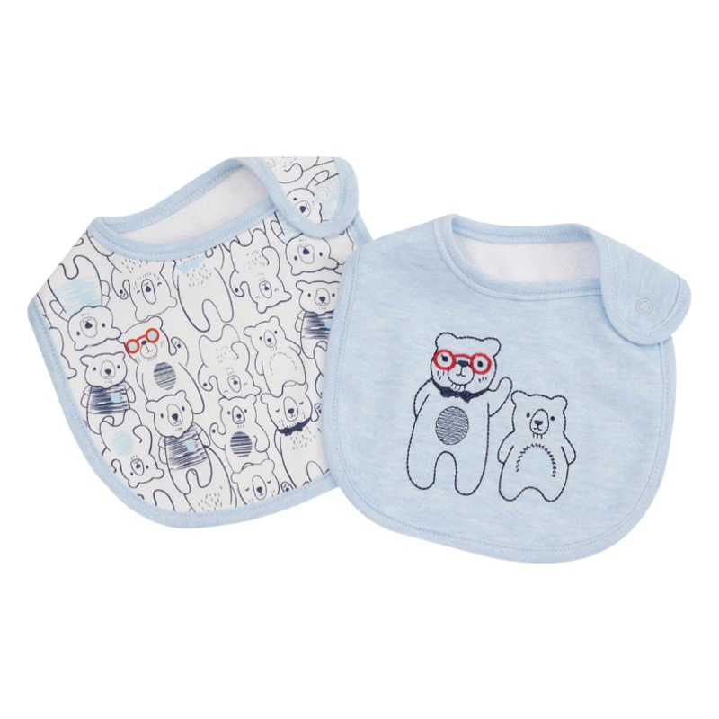 Babero europeo y americano INS absorbente puro algodón de doble capa en forma de U babero bebé recién nacido babero