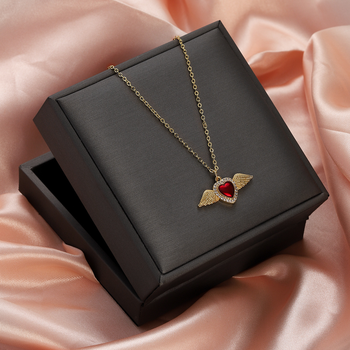 17g Weight Pendant, Chain Jewelry Making Type Copper Chain Material 1 Piece Quantity Holiday, Street Occasion Copper Material Heart Shape Pattern Unisex Gender Plating Design Retro, Simple Style Style 1 Piece Copper Heart Shape Pendant Chain 22