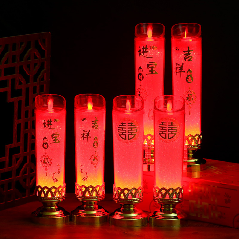 Wedding room decoration romantic LED simulation electronic candle light wedding offering Buddha lamp flame candle manufacturer wholesale