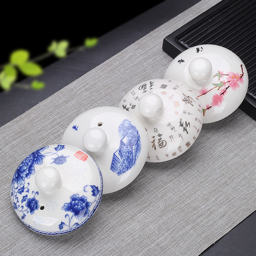 Ceramic teapot lid with lid holder repair accessories spare parts universal small lid rope cord purple sand cup porcelain teapot lid