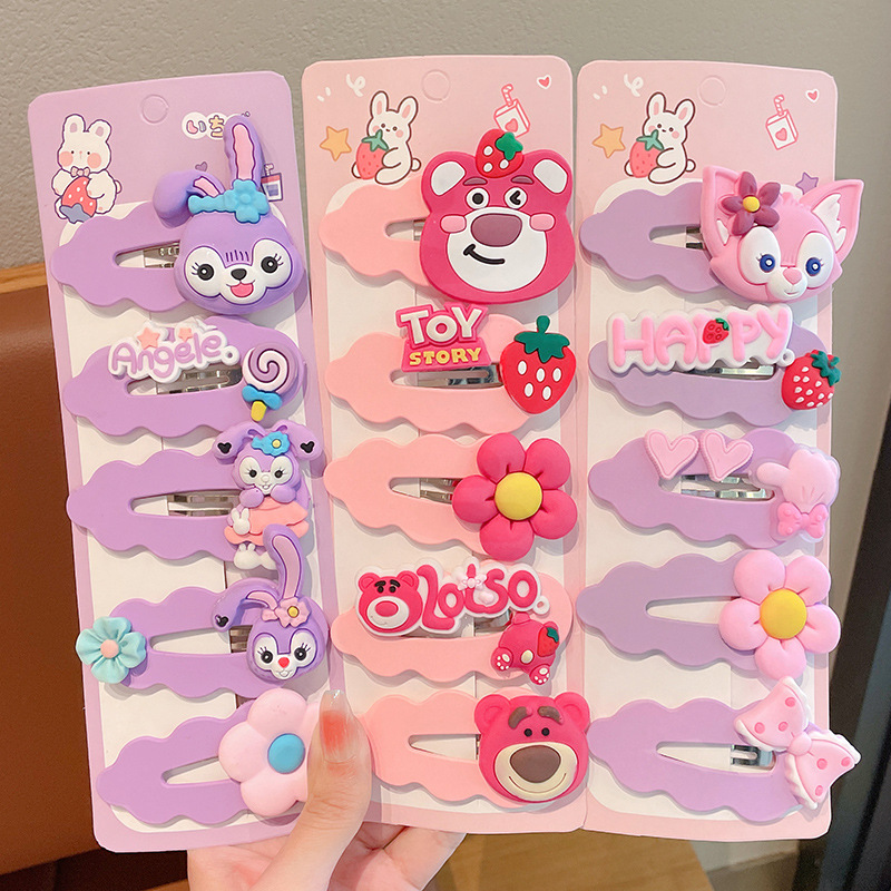 [Enviar cartón] niños adultos horquilla traje Amor de dibujos animados duckbill clip BB clip flequillos clip de Cabeza trasera