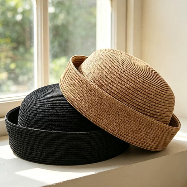 Fashionable, Simple, Versatile Raffia Straw Hat, Pillbox Hat, Minimalist Style Sailor Straw Hat, Sun Hat, Breathable Landlord Hat