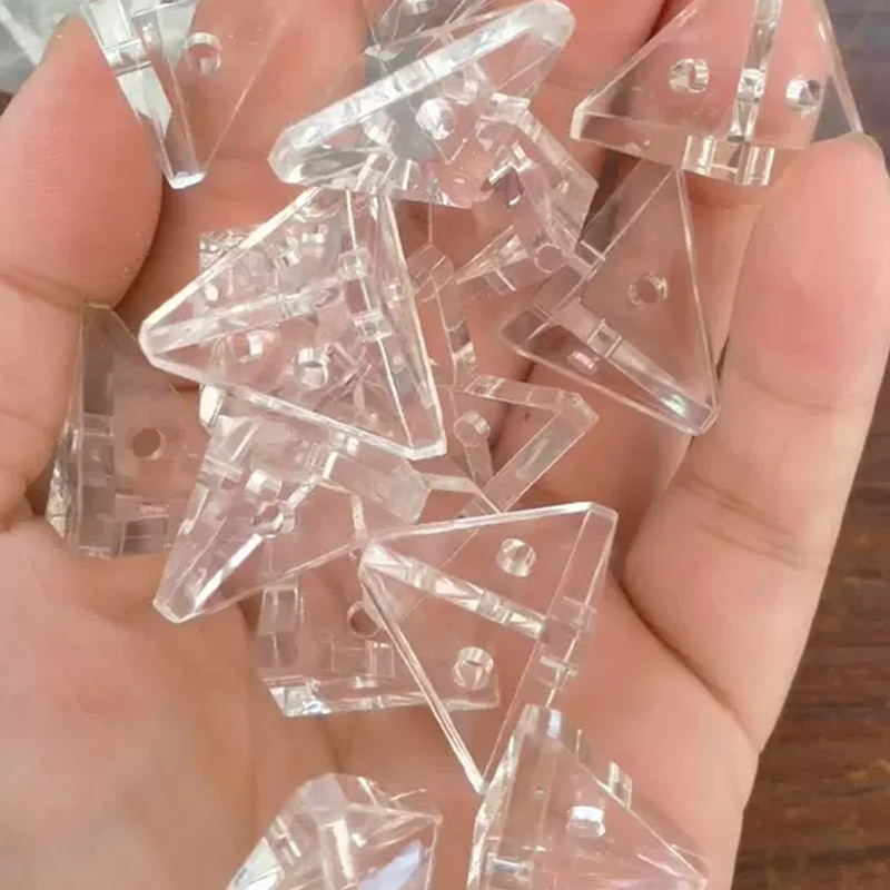 亚克力透明角码90度直角亚克力三角面固定角码展示盒固定器连接件