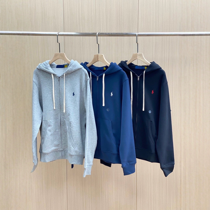 high quality/Sweep Size RL Ruff Pony Unisex fleece-lined Hooded Sweatshirt Casual Jacket